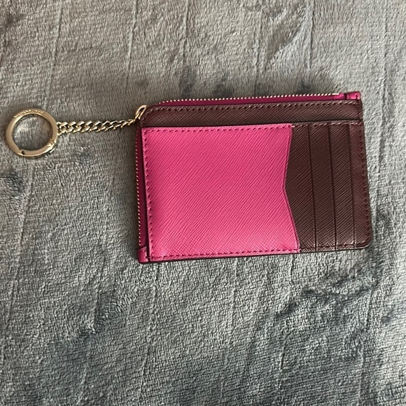 Kate Spade ♠️ Darcy Medium L-Zip Card Holder In Pink - Picture 2 of 5